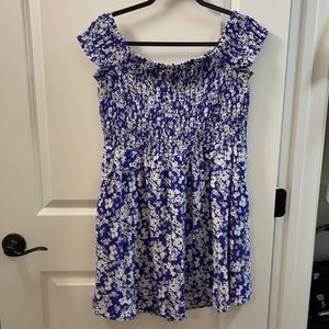 Blue floral sun dress with pockets